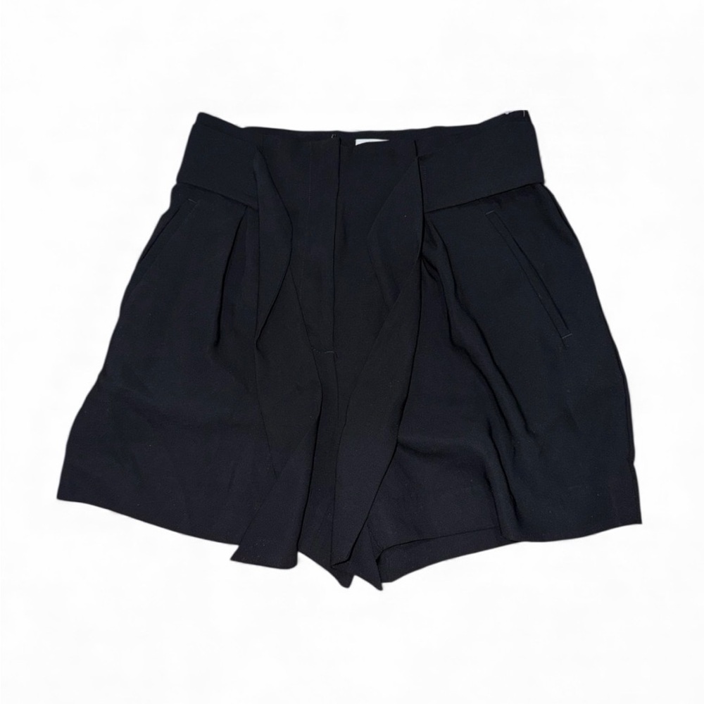 H&M Size 6 Women’s Dressy Casual Black Shorts Wide Leg High Rise Front Tie